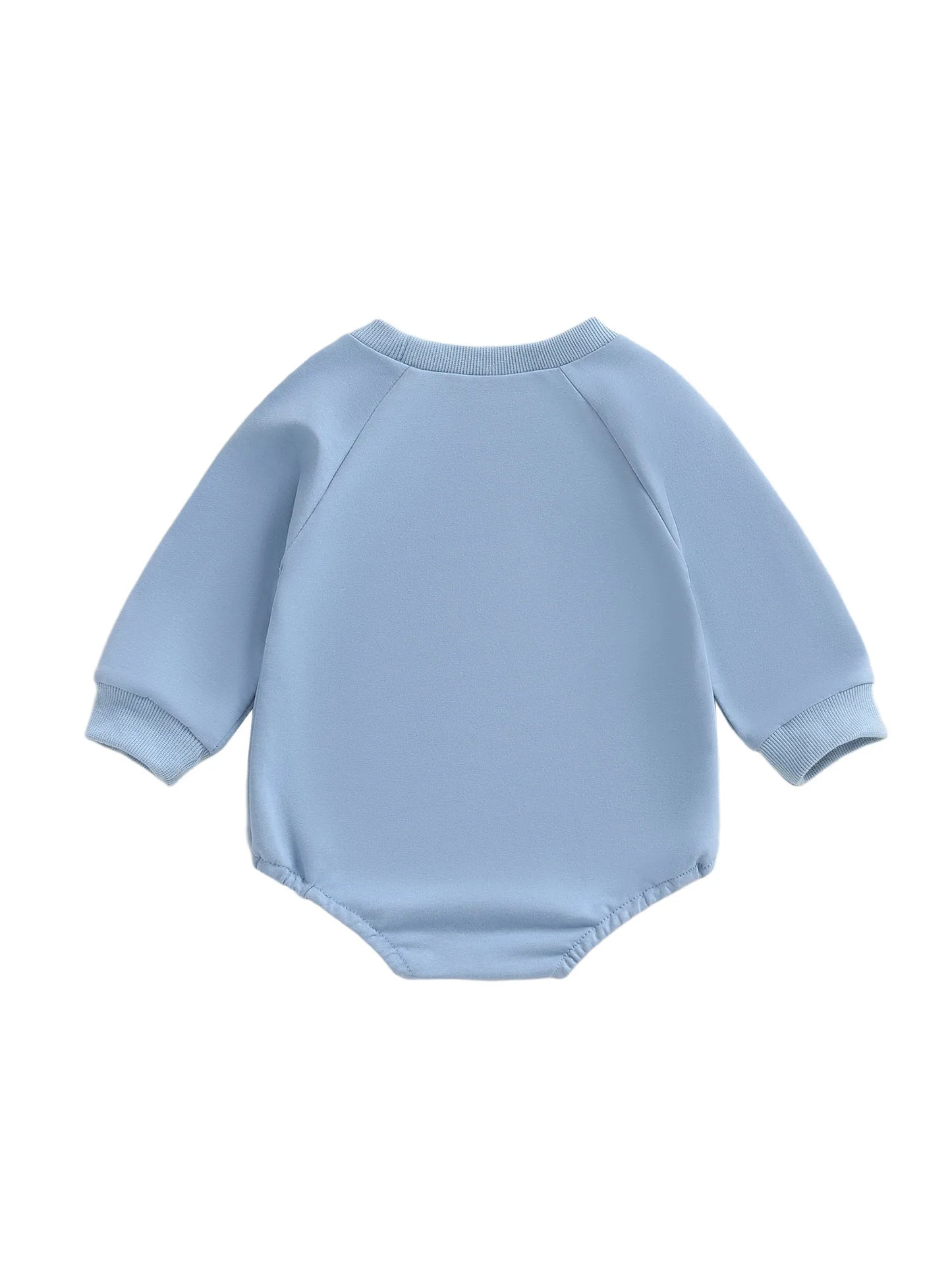 Baby Boy Lil Brother Fall Winter Romper Loose Fit Letter Plaid Embroidered Crew Neck Long Sleeve Jumpsuit