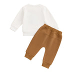 Baby Toddler Boys 2Pcs Fall Outfit A Little Dirt Never Hurt / Farmers Keep America Growing Letter Tractor Print Long Sleeve Top and Long Pants Set