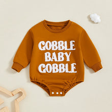 Load image into Gallery viewer, Baby Boys Girls Thanksgiving Gobble Baby / Little Turkey Bubble Romper Letter Embroidery Round Neck Long Sleeve Fall Jumpsuit
