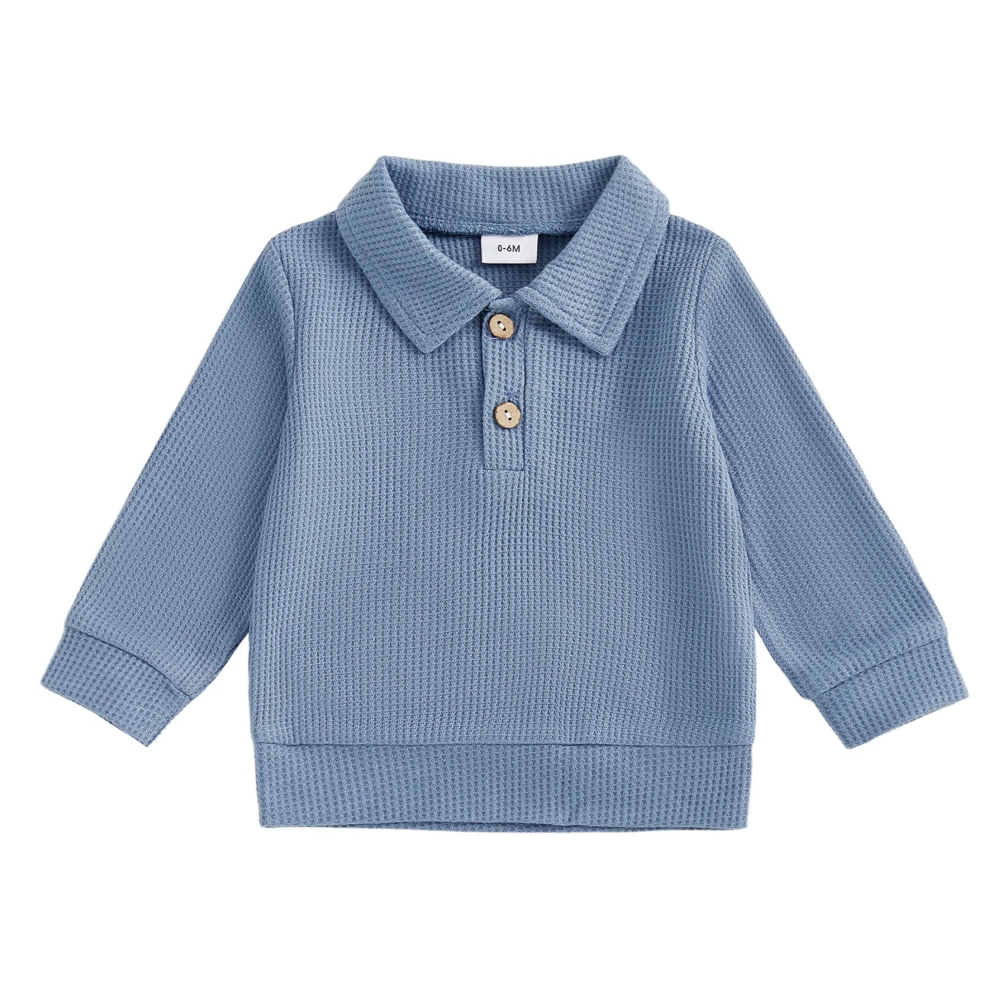 Baby Toddler Boys Autumn Casual Tops Long Sleeve Turn Down Collar Button Up Solid Color Shirt
