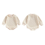 Baby Boys Girls Romper Long Sleeve Crew Neck Checkered Bodysuit Fall Playsuit