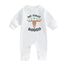 Load image into Gallery viewer, Baby Boy Girl Rompers Western Bull Head Letter Print Long Sleeve Jumpsuit Fall Clothes
