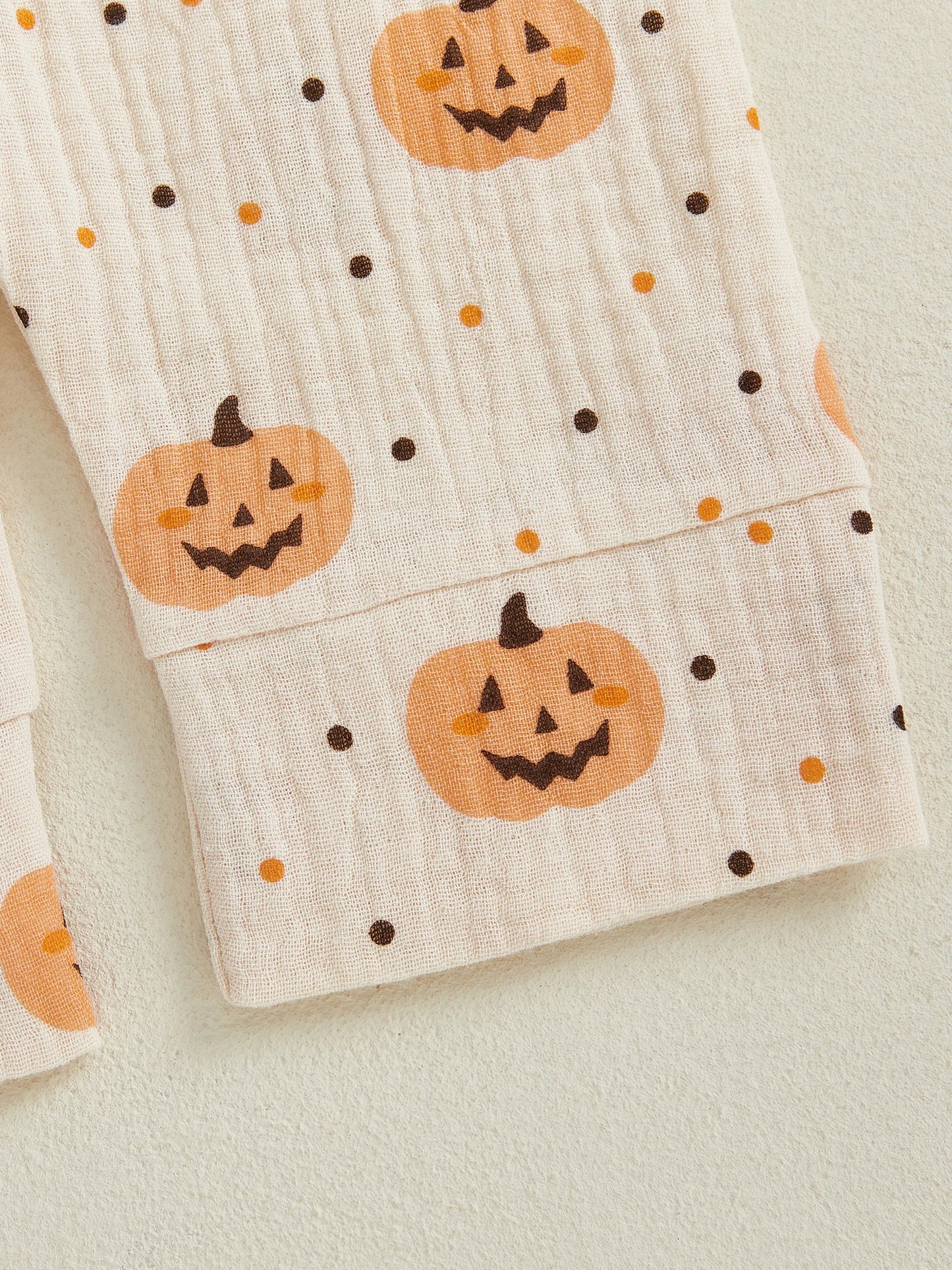 Baby Toddler Boys Girls 2Pcs Halloween Outfit Pumpkin Print Long Sleeve Shirt + Pants Set Loungewear