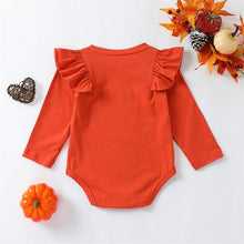 Load image into Gallery viewer, Baby Girls Bodysuit Long Sleeve Crew Neck Letters Pumpkin Pie Print Jumpsuit Romper Halloween Thankgiving

