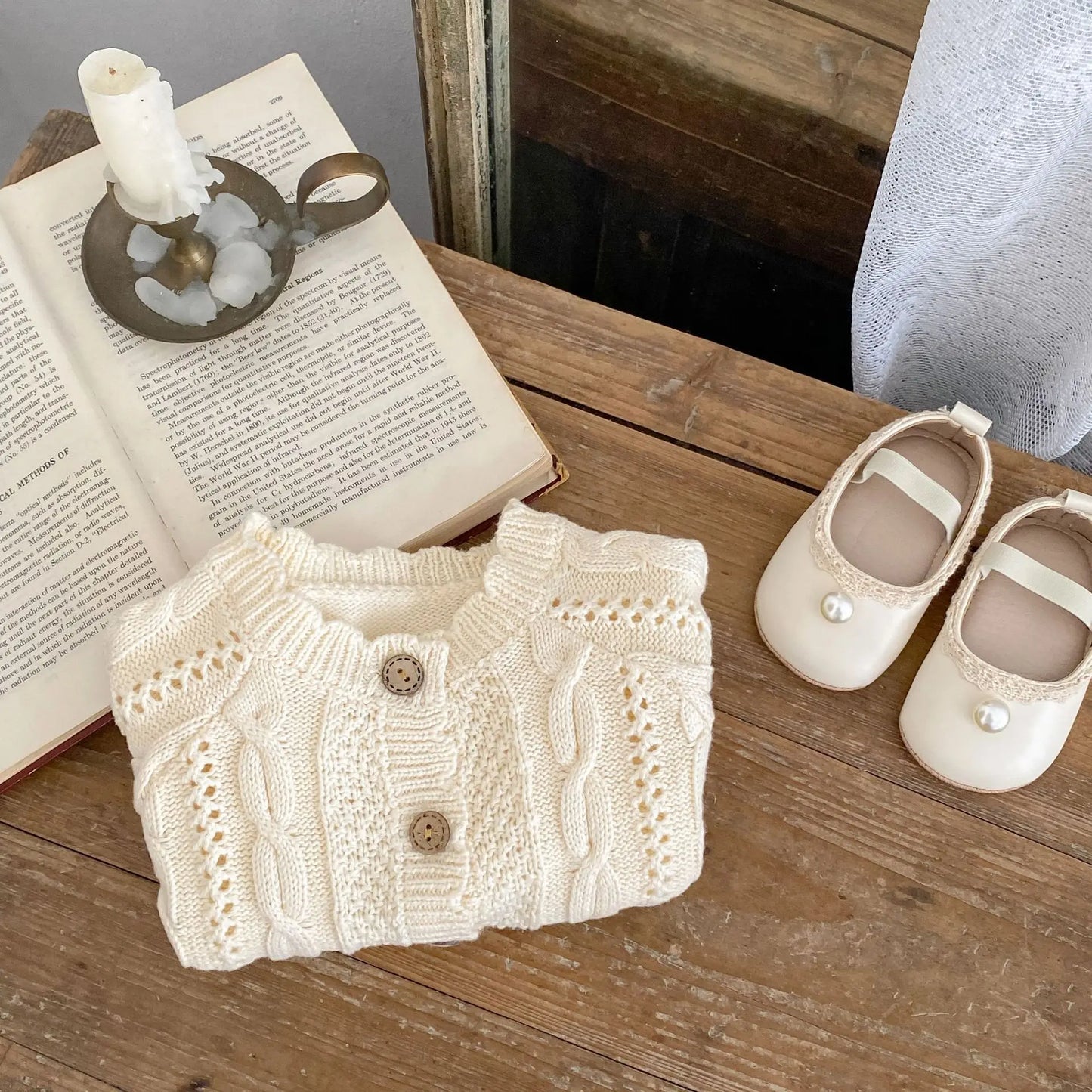 Baby Toddler Girl Sweater Cardigan Winter Clothes Long Sleeve Knitwear Warm Thick Button Up Knit Top