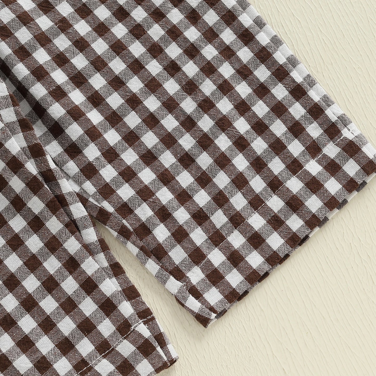 Baby Toddler Boys 2Pcs Fall Set Fashionable Long Sleeve Football Embroidery Pullover with Plaid Pants Outfits