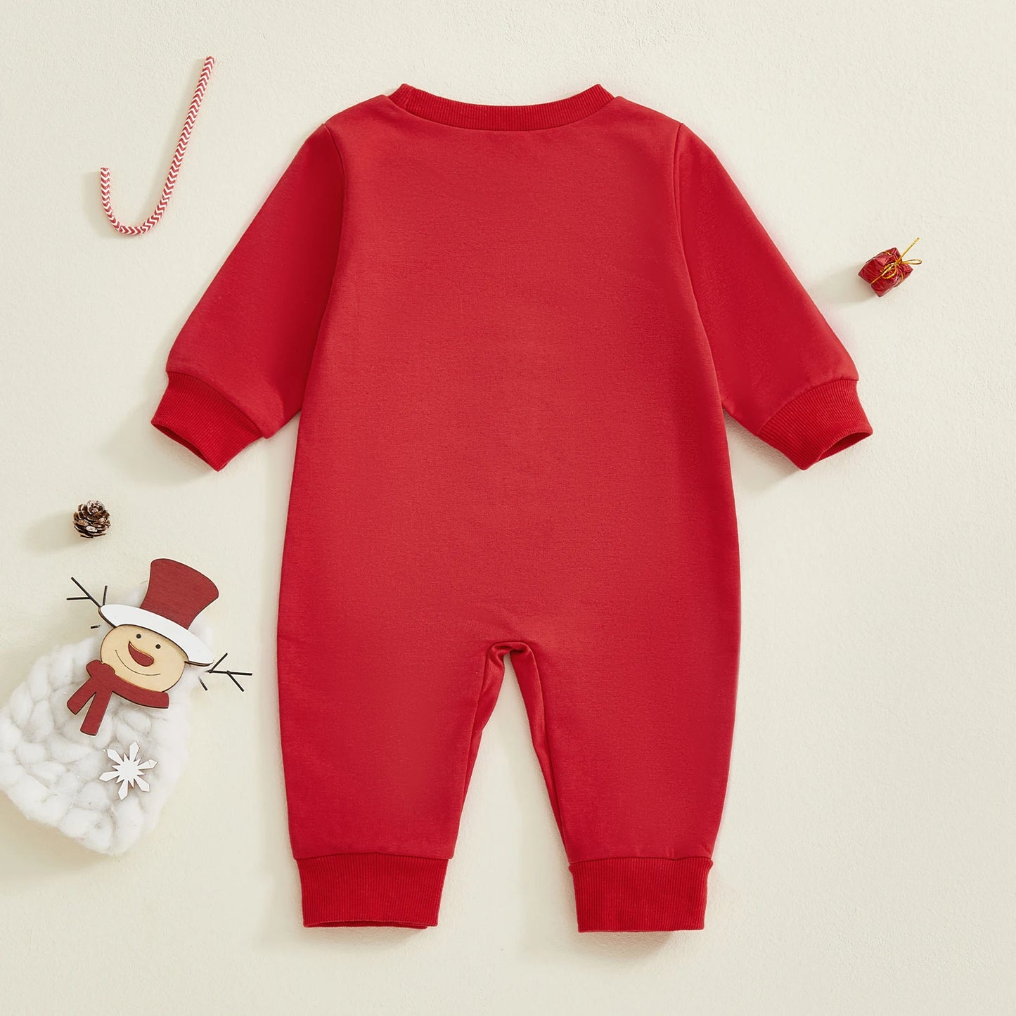 Baby Boy Girl Christmas Romper Santa Claus Crew Neck Long Sleeve Jumpsuit Cute Winter Clothes