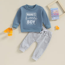 Load image into Gallery viewer, Baby Toddler Boy 2Pcs Outfits Lettering Mama&#39;s Little Boy Print Long Sleeve Top and Elastic Pants Set
