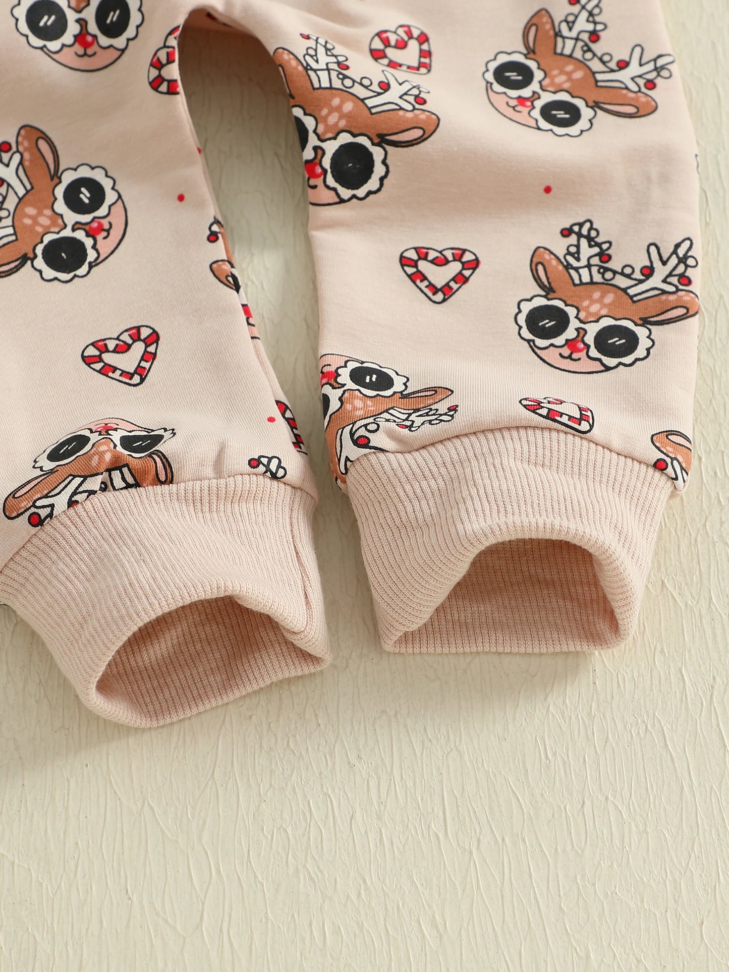 Baby Toddler Girls Boys 2Pcs Clothes Jogger Set Christmas Reindeer Pattern Long Sleeve Pullover Pants Outfit