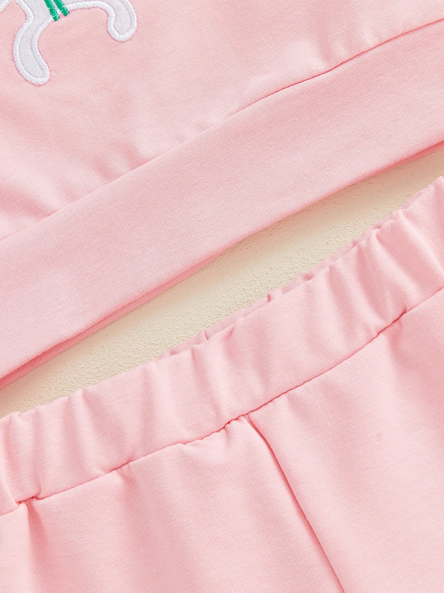 Baby Toddler Girl 2Pcs Spring Outfit Clover Bow Embroidered Doll Collar Top and Flare Pants 2 Piece Set