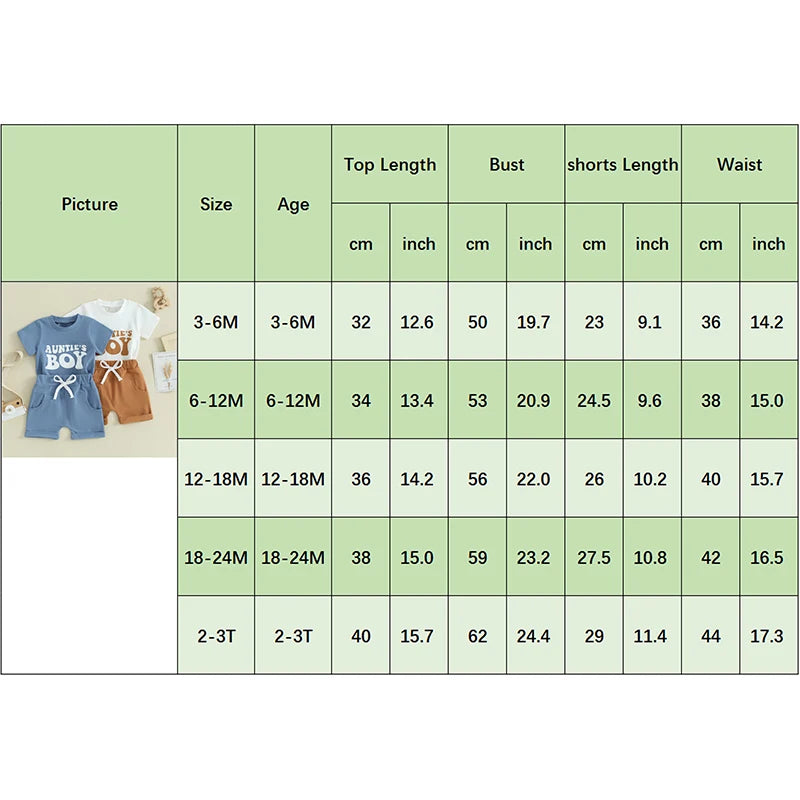 Toddler Baby Boy 2Pcs Summer Clothes Aunties Boy Short Sleeve Crewneck Shirt Top Shorts Set Outfit