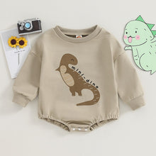 Load image into Gallery viewer, Baby Boy Girl Jumpsuit Cartoon Dinosaur Print Little Dino/Dino-Friendly Romper Round Neck Long Sleeve
