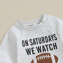 Load image into Gallery viewer, Baby Girl Boy Romper On Saturdays We Watch Football With Daddy Letter Print Long Sleeve Round Neck Jumpsuit Fall Clothes
