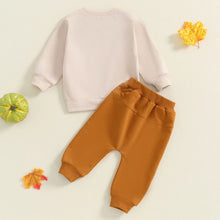 Load image into Gallery viewer, Baby Toddler Boys 2Pcs I Dig Fall Halloween Thanksgiving Outfit Tractor Pumpkin Print Long Sleeve Crew Neck Top and Elastic Pants Set
