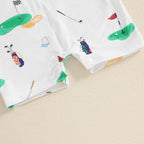 Baby Boy Girl Golf Romper Half Button-up Lapel Neck Short Sleeve Jumpsuit Summer Clothes