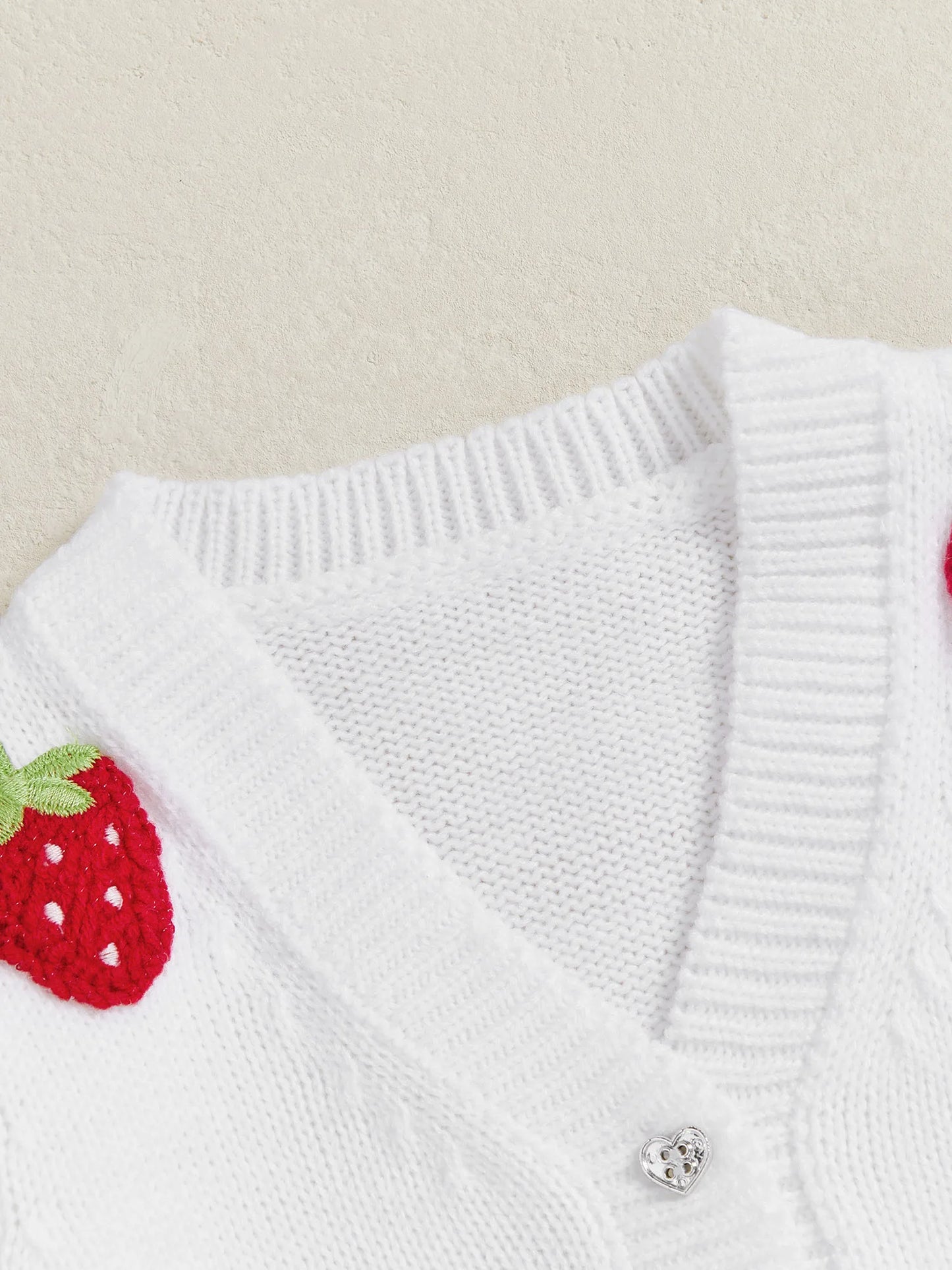 Baby Toddler Girls Sweater Casual Crocheted Strawberries Infant Button Cardigan Knitwear Warm Clothes Sweater
