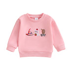 Baby Toddler Boys Girls Long Sleeve Pumpkin/Ghost/Christmas Tree Embroidery Crew Neck Top