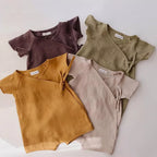 Solid Linen Kimono Romper
