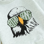 Toddler Baby Boy 2Pcs Football Bird Gang Outfits Birds Eagles Sunglasses Long Sleeve Top Jogger Pants Set