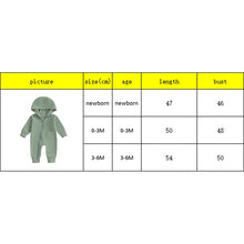 Load image into Gallery viewer, Baby Boys Girls Hooded Jumpsuit Long Sleeve Solid Color Pocket Zipper Romper
