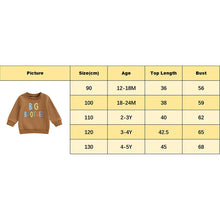 Load image into Gallery viewer, Toddler Kids Boys Big Brother Long Sleeve Crew Neck Letters Print Pullover Casual Fall Top
