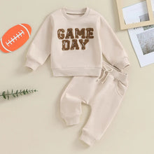 Load image into Gallery viewer, Toddler Baby Boy Girl 2Pcs Game Day Set Long Sleeve Letters Print Pullover Tops + Joggers Pants Outfit
