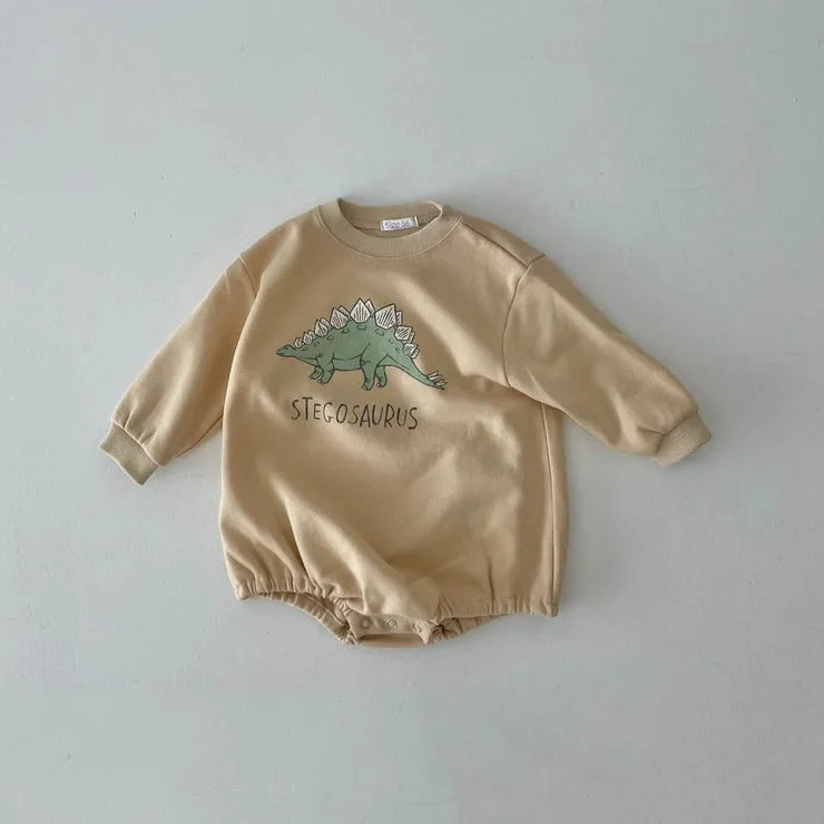 Dinosaur Long Sleeve Sweatshirt Bodysuit Romper