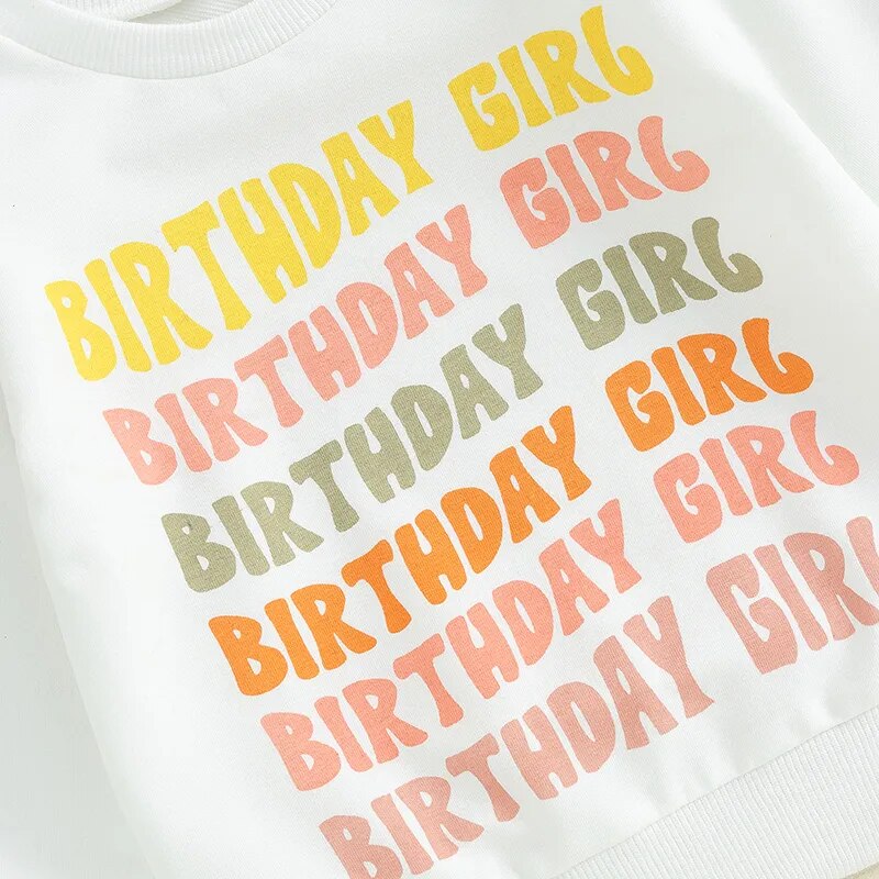 Baby Toddler Boys Girls Birthday Boy Birthday Girl Letters Print Long Sleeve Round Neck Top