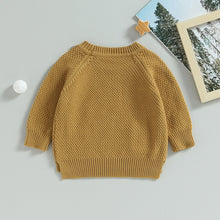 Load image into Gallery viewer, Baby Boy Girl Knitted Sweater Warm Long Sleeve Pullover with Pocket Autumn Knitwear
