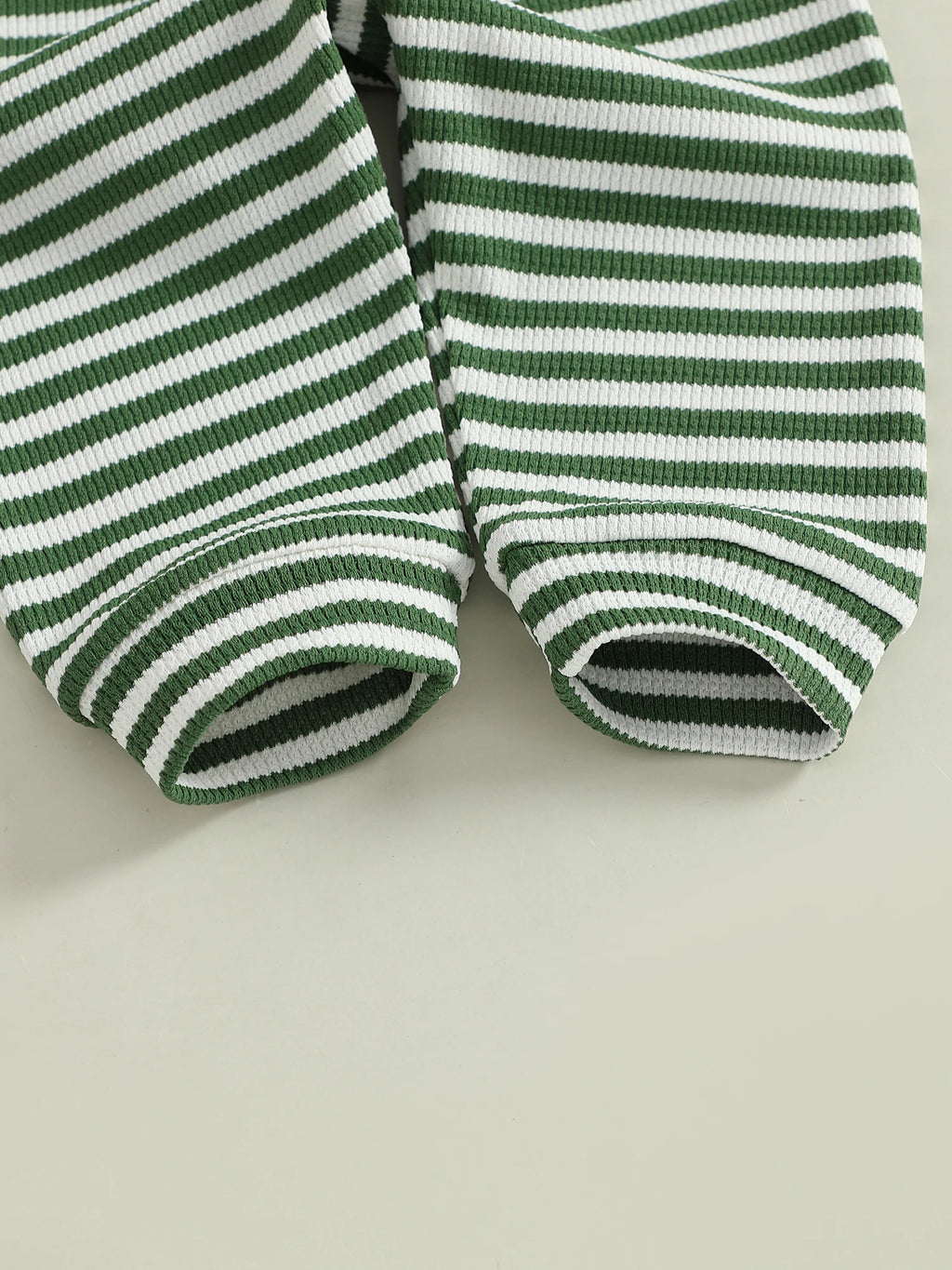 Baby Toddler Boys 2Pcs Mama's Boy / Little Dude Waffle Outfit Letter Embroidery Striped Long Sleeve Top and Elastic Pants Set