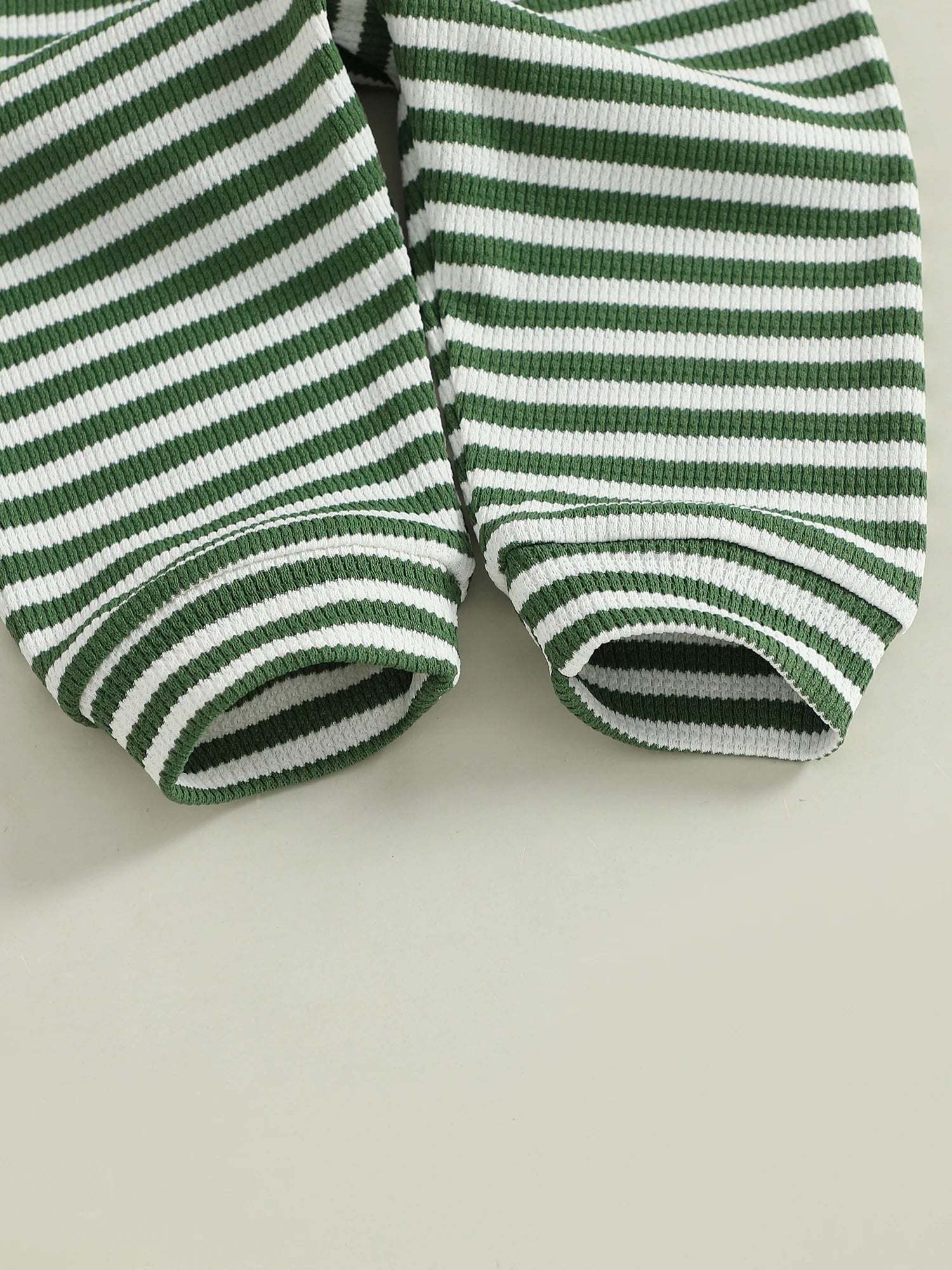 Baby Toddler Boys 2Pcs Mama's Boy / Little Dude Waffle Outfit Letter Embroidery Striped Long Sleeve Top and Elastic Pants Set