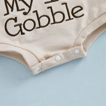 Load image into Gallery viewer, Baby Boys Girls My 1st Gobble First Thanksgiving Bubble Romper Turkey Letter Embroidery Long Sleeve Jumpsuit
