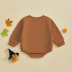 Baby Girls Boys Bubble Romper Long Sleeve Crew Neck Cat Print Fall Halloween Casual Bodysuit Clothes