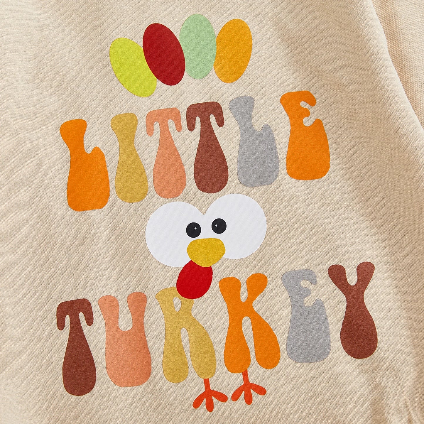 Baby Girl Boy Little Turkey Thanksgiving Day Romper Long Sleeve O Neck Turkey Letter Print Jumpsuit