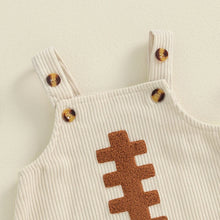 Load image into Gallery viewer, Baby Boys Girls Corduroy Overalls Sleeveless Football Embroidery Romper Fall
