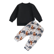 Load image into Gallery viewer, Baby Toddler Boys 2Pcs Chicken Nugs &amp; Mama Hugs Autumn Outfit Long Sleeve Crew Neck Letter Print Top Chicken Print Pants Set
