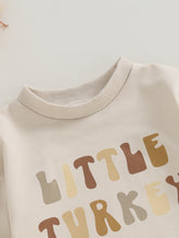 Load image into Gallery viewer, Baby Girl Boy Thanksgiving Clothes Long Sleeve Letter Little Turkey Long Sleeve Romper Jumpsuit
