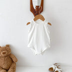 Solid Round Neck Bodysuit Romper