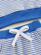 Baby Toddler Boys 2Pcs Fall Striped Outfit Letter Embroidery Long Sleeve Top and Elastic Pants Jogger Set