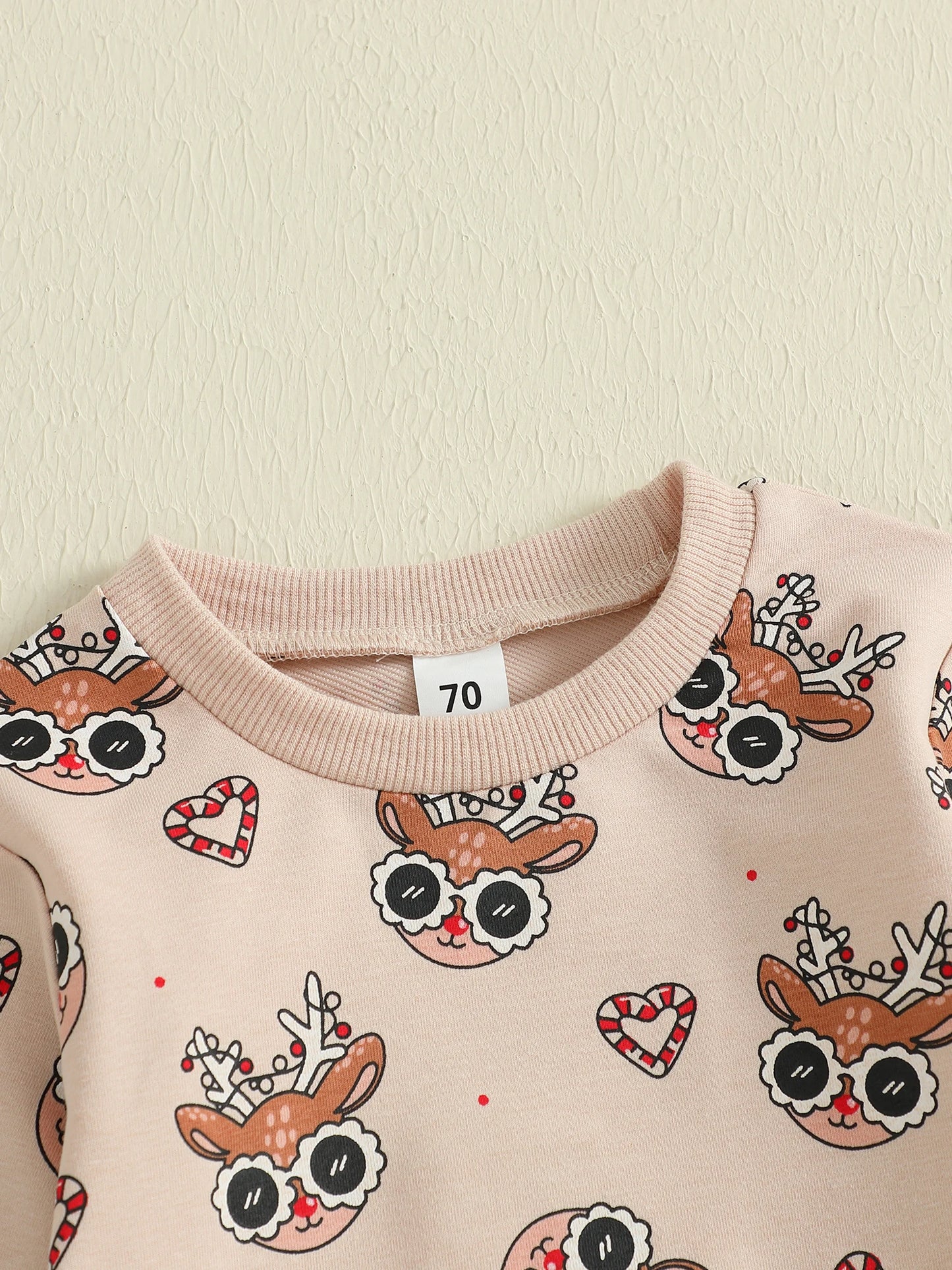 Baby Toddler Girls Boys 2Pcs Clothes Jogger Set Christmas Reindeer Pattern Long Sleeve Pullover Pants Outfit