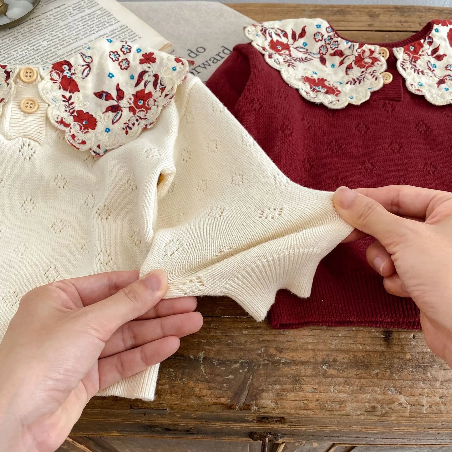 Baby Toddler Girl Autumn Winter Clothes Infant Flower Sweater Long Sleeve Knit Pullover Top Knitwear Floral Top