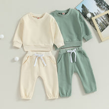 Load image into Gallery viewer, Baby Toddler Girls Boys 2Pcs Fall Sets Solid Long Sleeve Tops Pants Outfit
