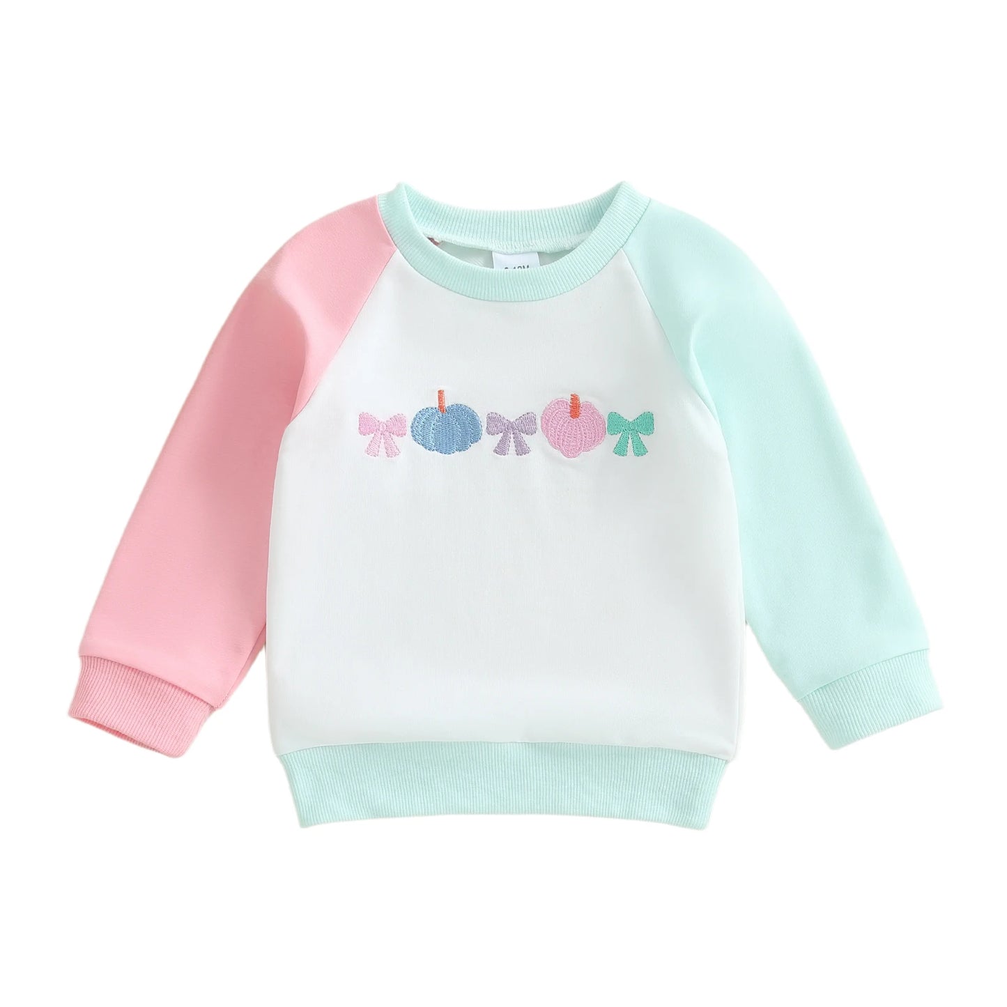 Baby Toddler Boys Girls Long Sleeve Pumpkin/Ghost/Christmas Tree Embroidery Crew Neck Top