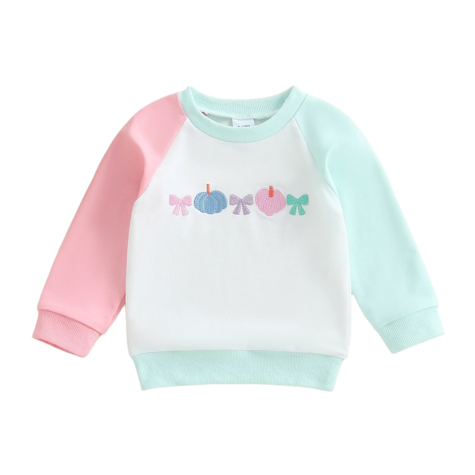 Baby Toddler Boys Girls Long Sleeve Pumpkin/Ghost/Christmas Tree Embroidery Crew Neck Top