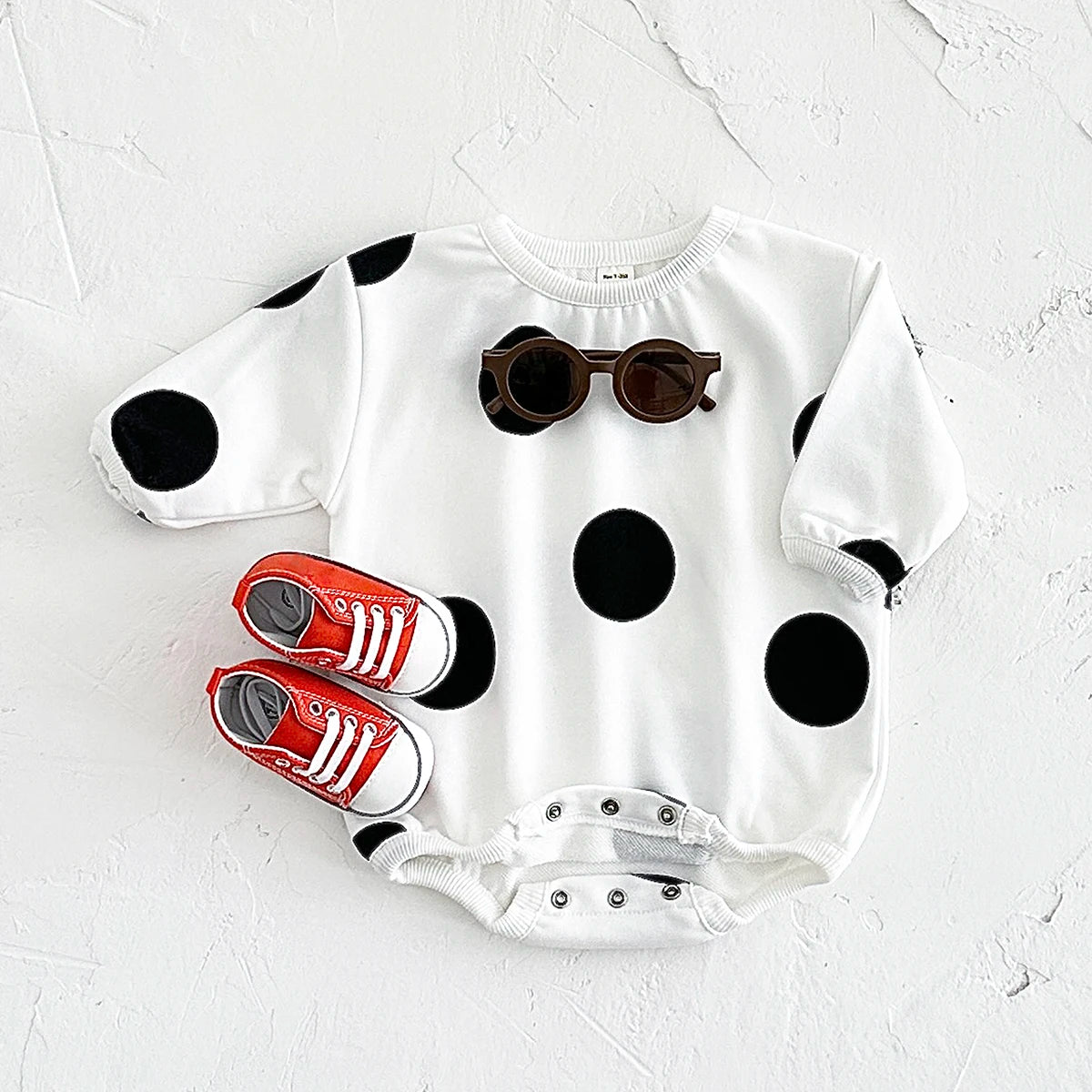 Baby Girls Boys Polka Dot Jumpsuit Cotton Bubble Romper Bodysuit