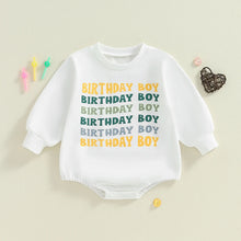 Load image into Gallery viewer, Baby Girls Boys Bubble Romper Birthday Boy / Girl Letter Print Long Sleeve Bodysuit
