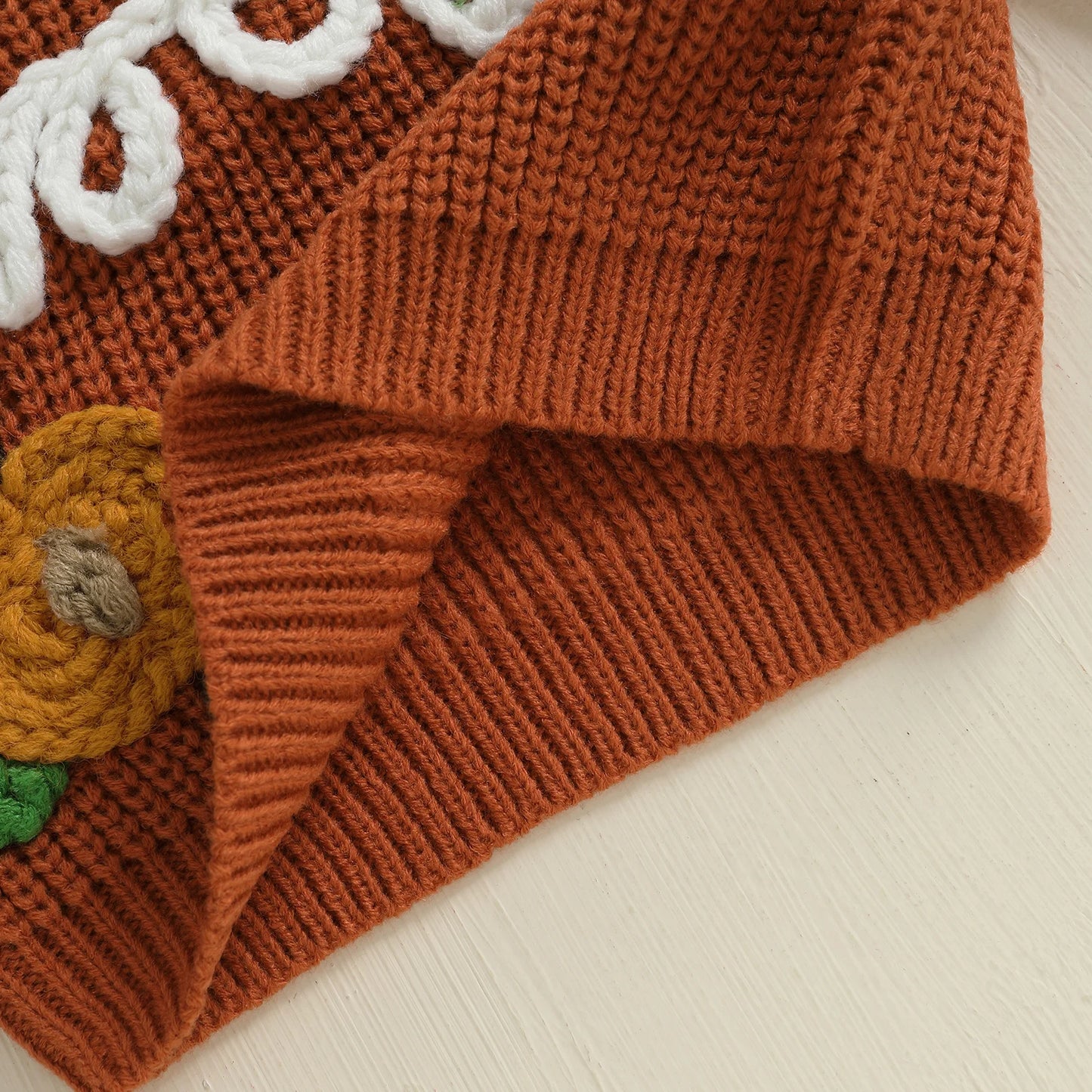 Baby Toddler Boys Girls Halloween Sweater Boo Letter Ghost Embroidery Long Sleeve Crew Neck Knitwear Pullover Top