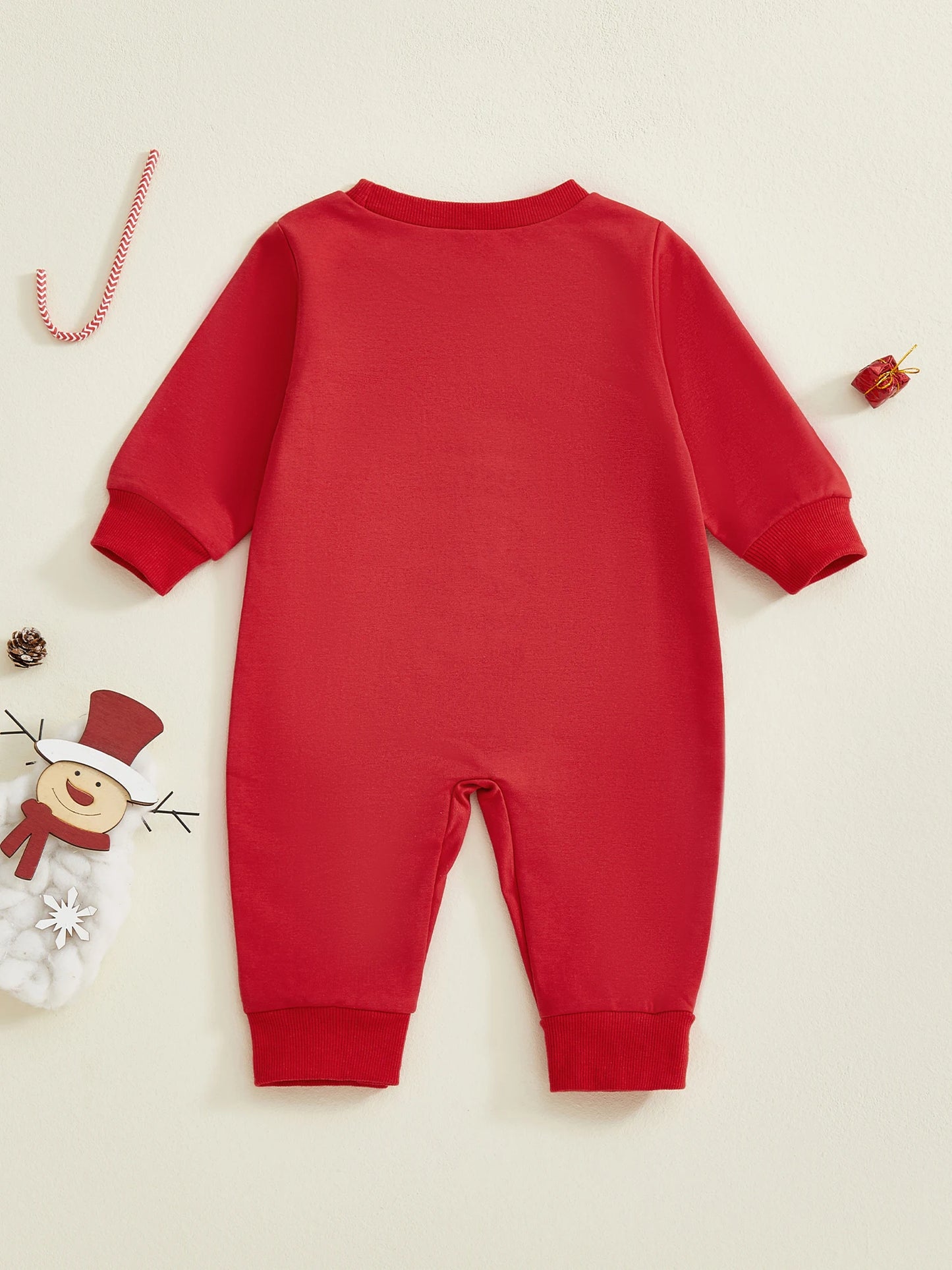 Baby Boy Girl Christmas Romper Santa Claus Crew Neck Long Sleeve Jumpsuit Cute Winter Clothes