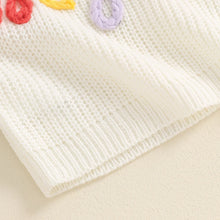 Load image into Gallery viewer, Toddler Kids Girls Big Sis Sweater Casual Rainbow Letter Embroidery Warm Knitted Long Sleeve Pullover Knitwear Top
