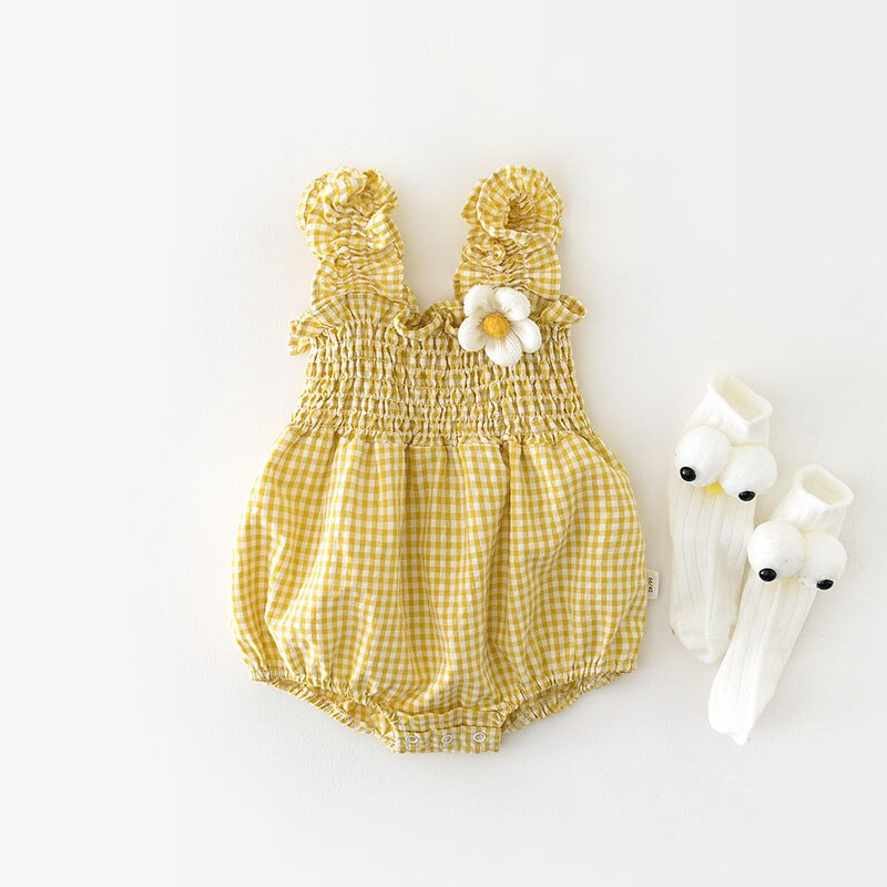 Polka Dot Flower Tank Romper